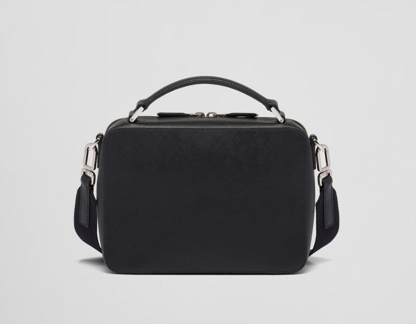 Black Prada Brique Medium Saffiano Leather Bag