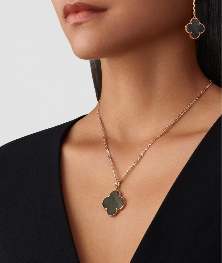 Van Cleef Magic Alhambra long necklace, 1 motif rose gold, Mother-of-pearl