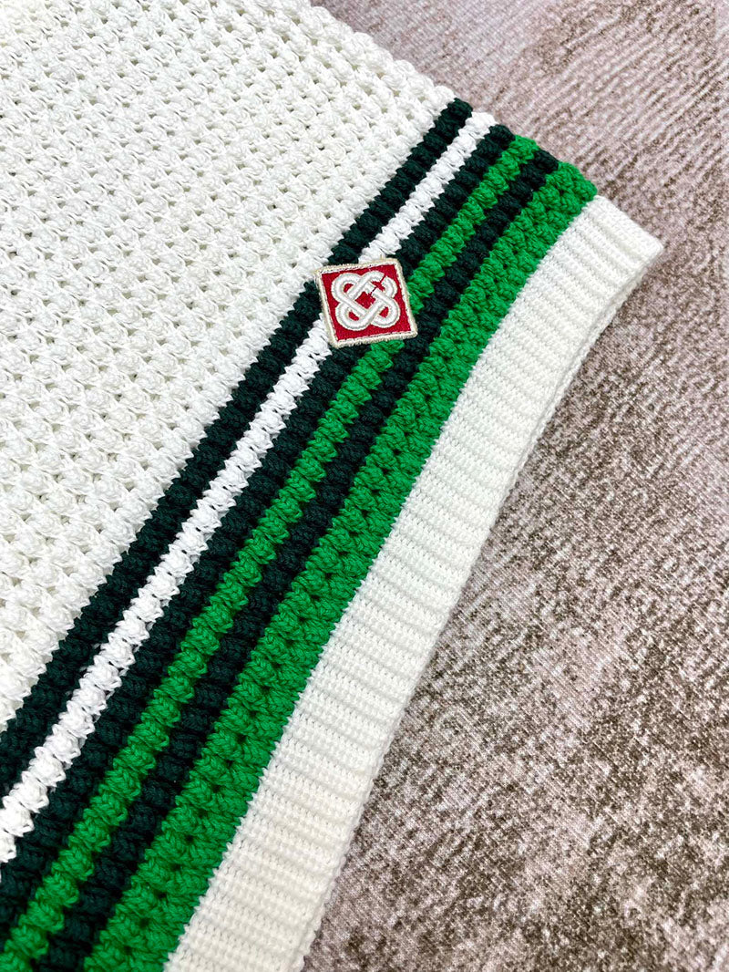 CASABLANCA Tennis Crochet Set Shirt+Short Green