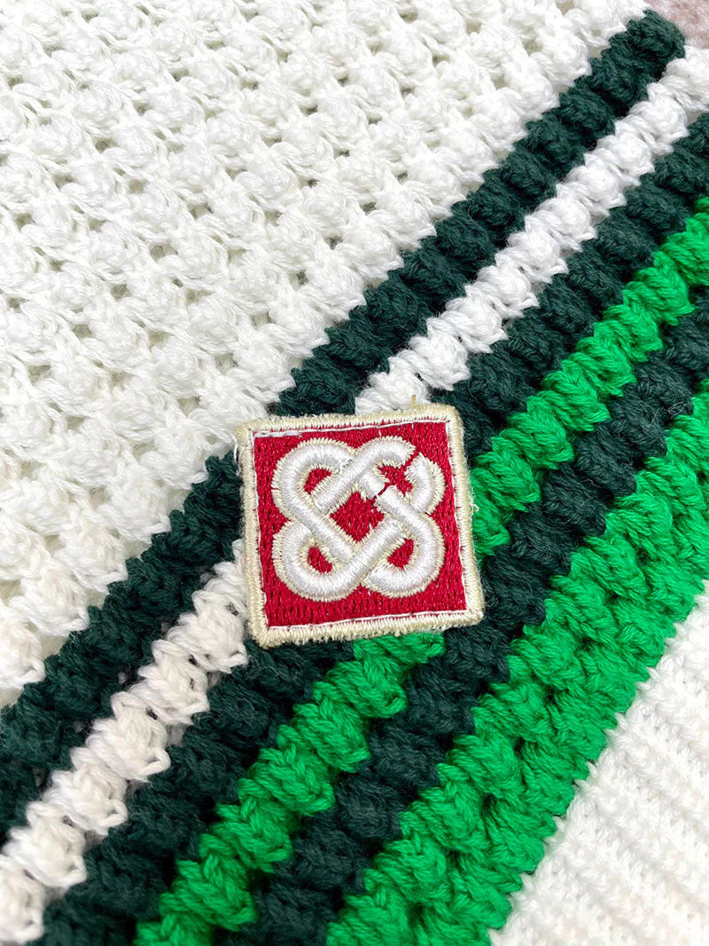 CASABLANCA Tennis Crochet Set Shirt+Short Green