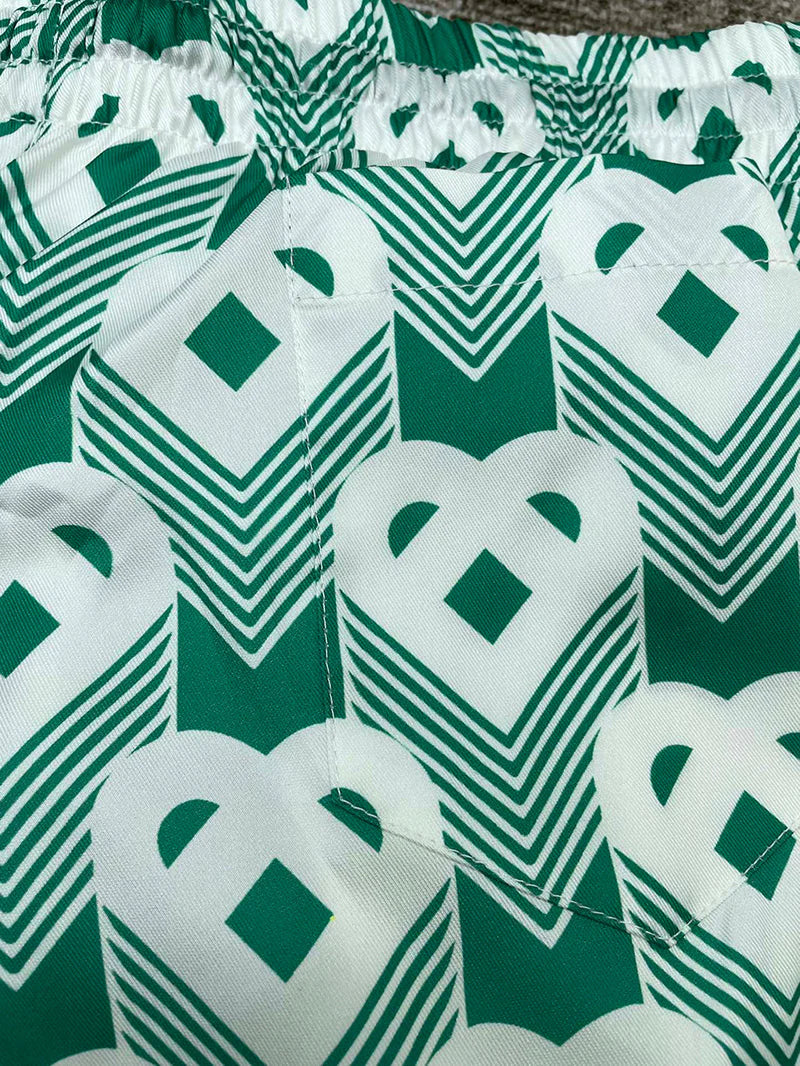 CASABLANCA Heart Monogram Sport Silk Set Shirt+Short