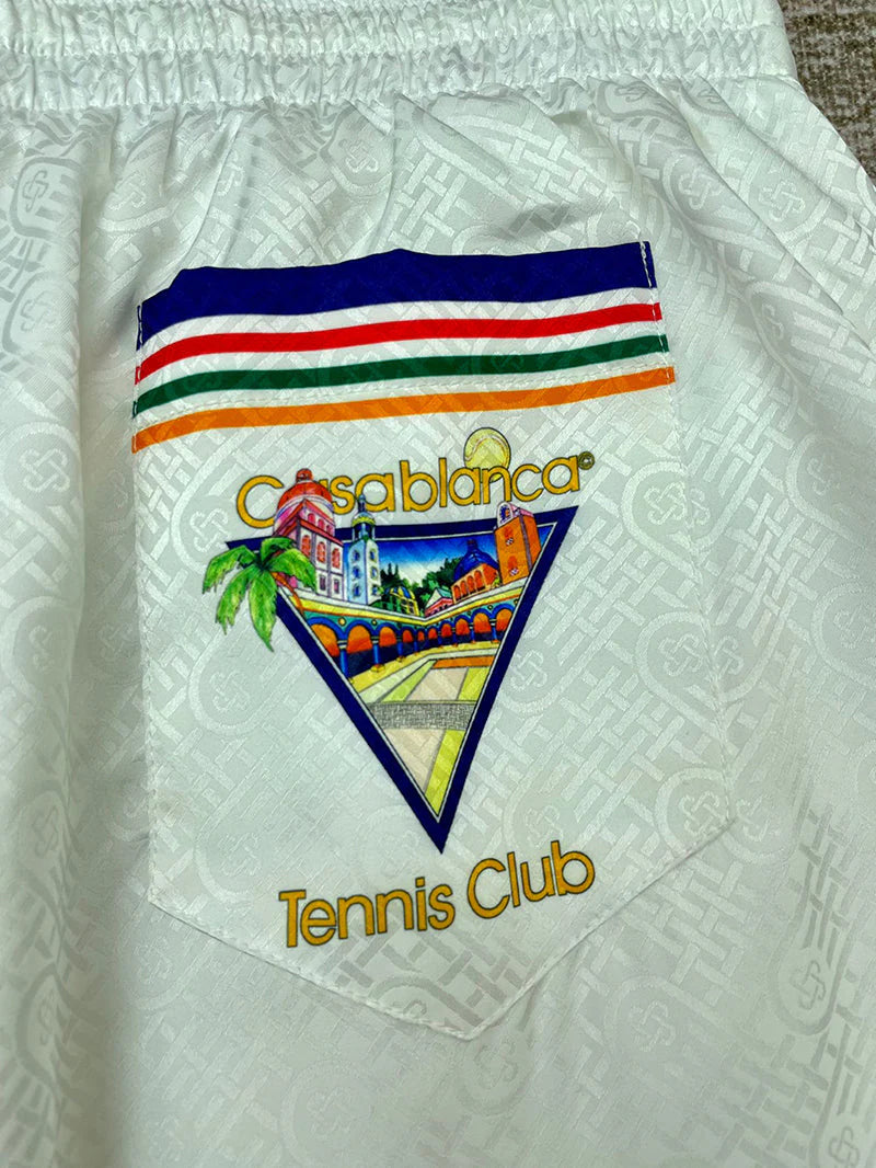 CASABLANCA Tennis Club IconSilk Set Shirt+Short