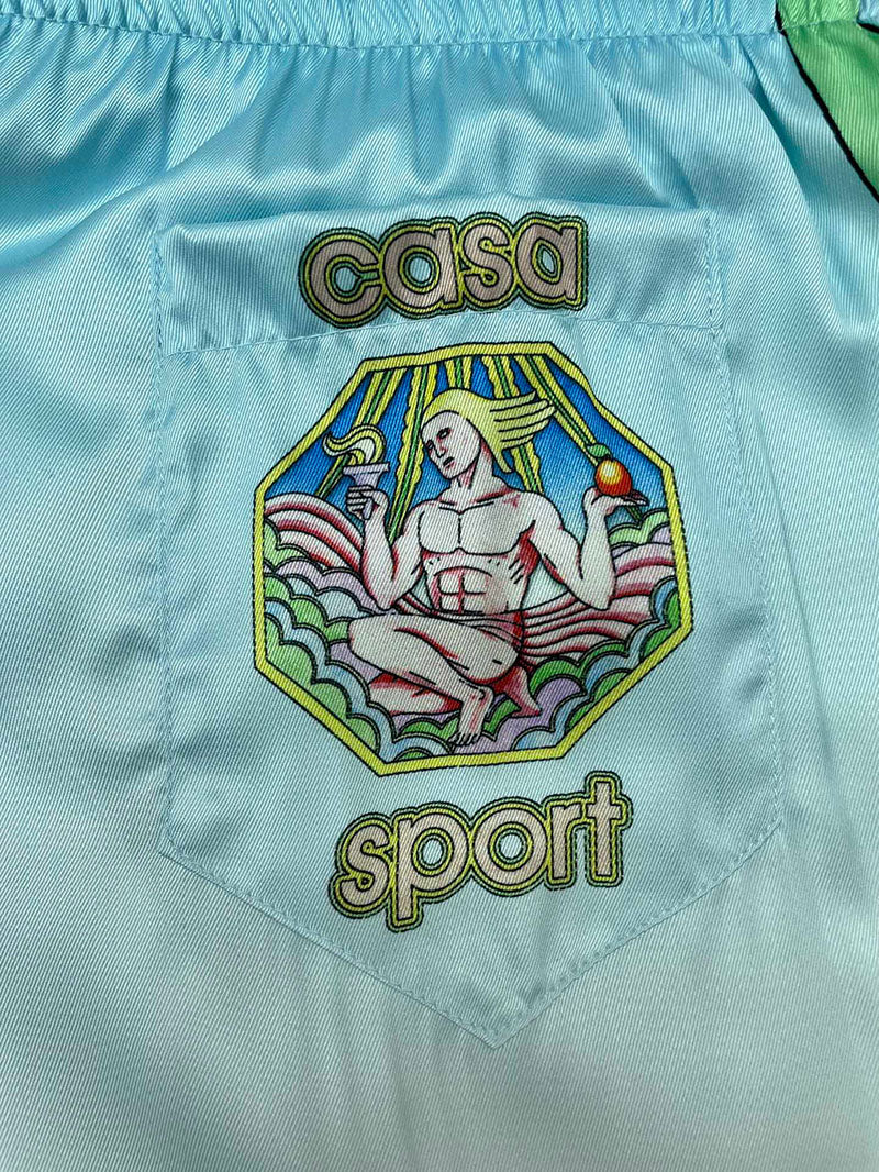 CASABLANCA Cuban Collar Silk Sleeve Casa Sport Set Shirt+Short