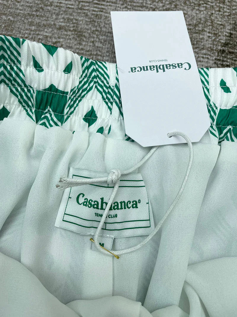 CASABLANCA Heart Monogram Sport Silk Set Shirt+Short