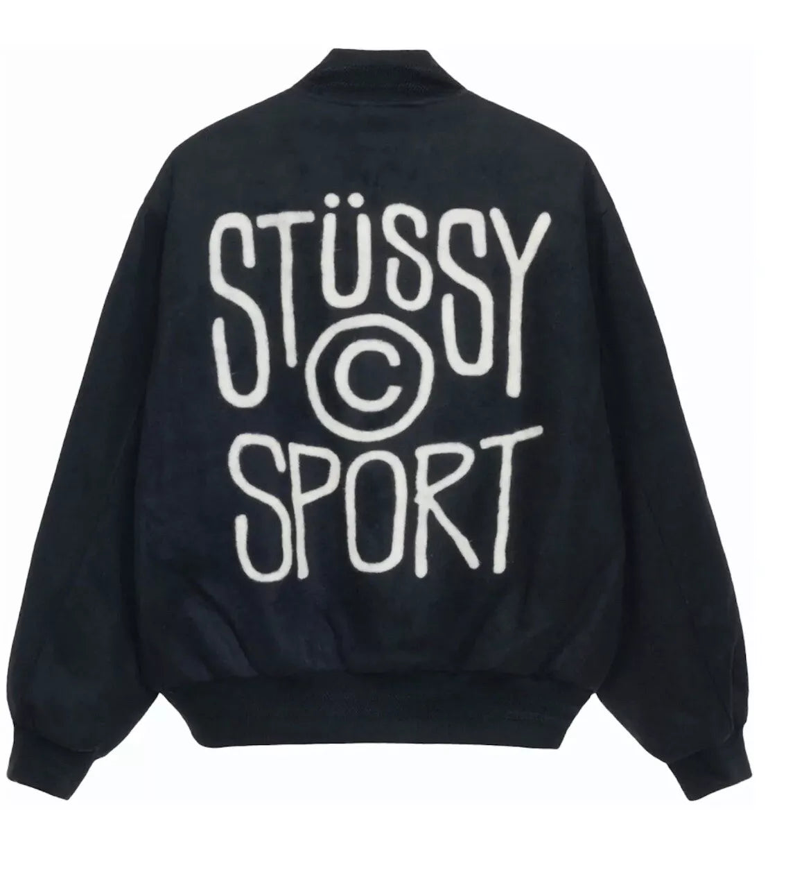 Stussy Sport Melton Varsity Jacket Black