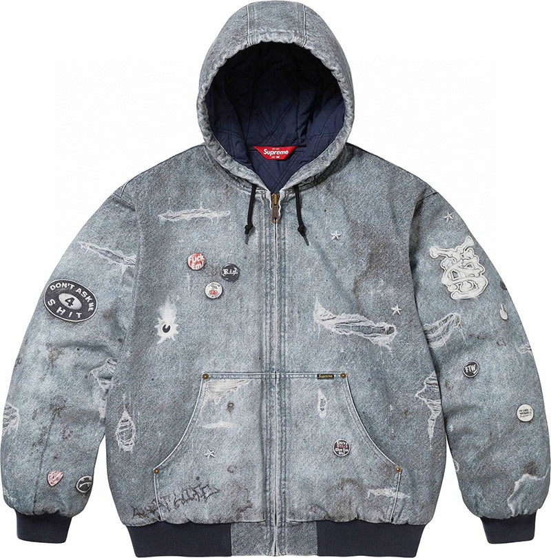 Supreme HJR Trompe L'oeil Hooded Work Jacket Blue