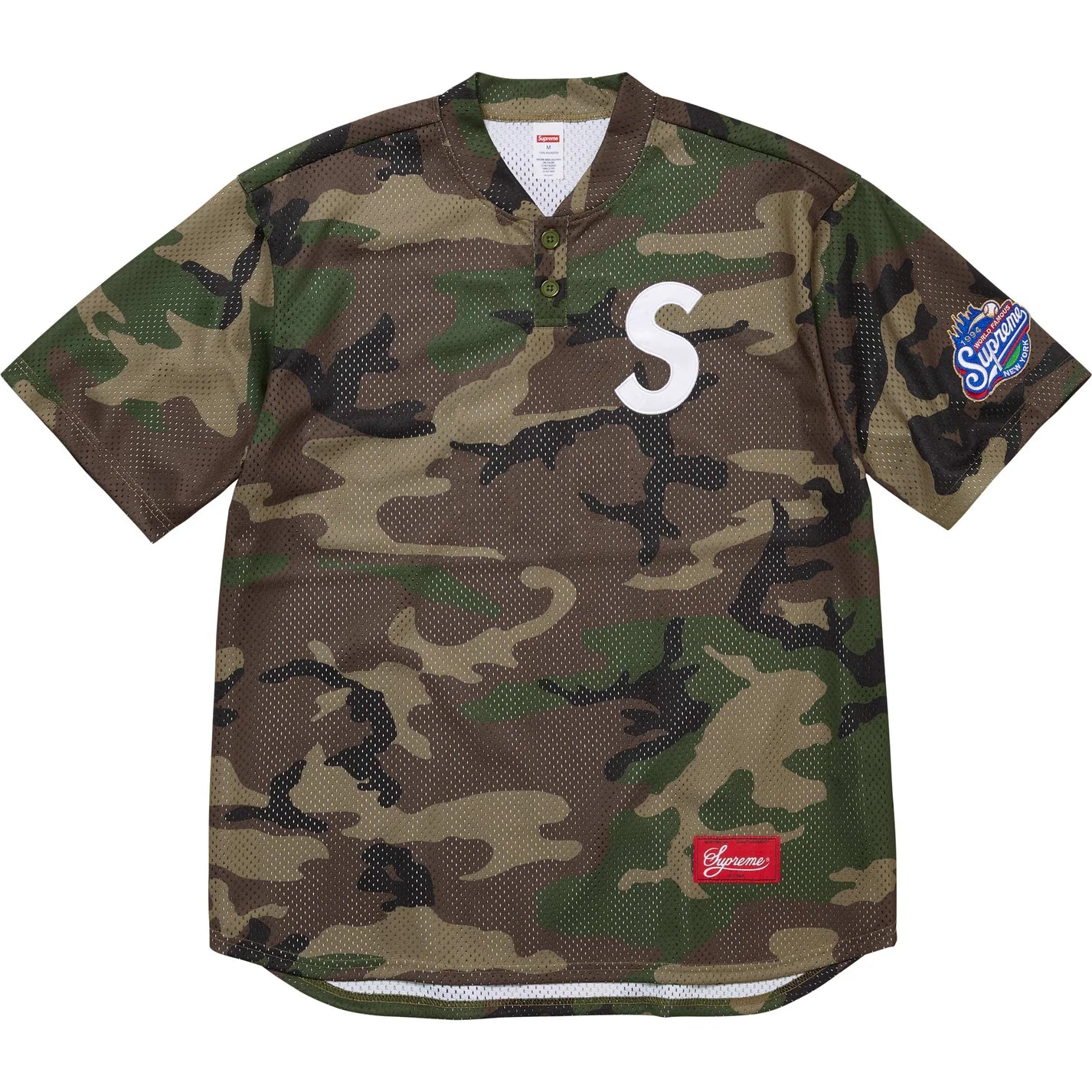 Supreme S Logo Baseball Henley Camo