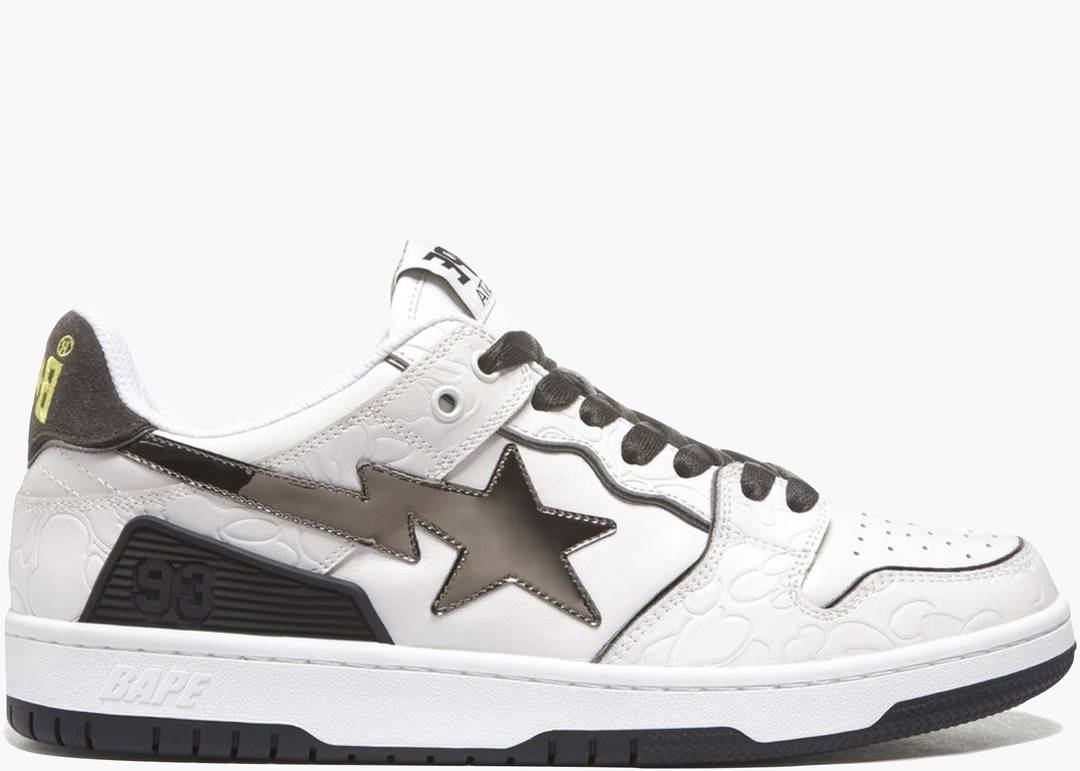 A Bathing Ape Bape SK8 Sta White Silver