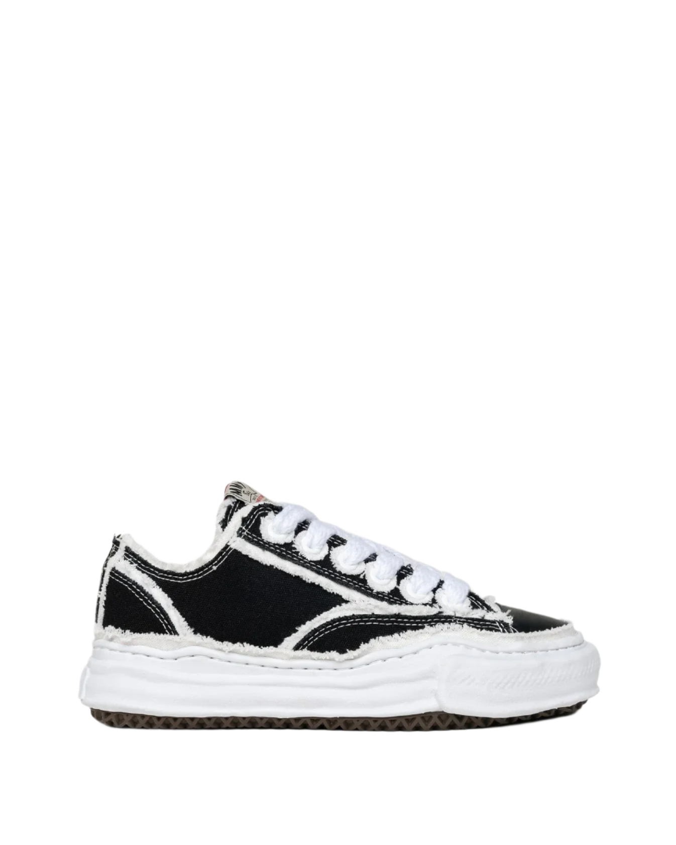 Maison Mihara Yasuhiro Peterson Overhanging Canvas Low Top in Black
