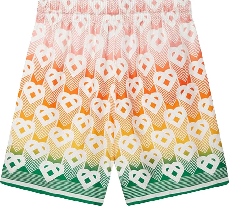 CASABLANCA Gradient Heart Monogram Sport Silk Set Shirt+Short
