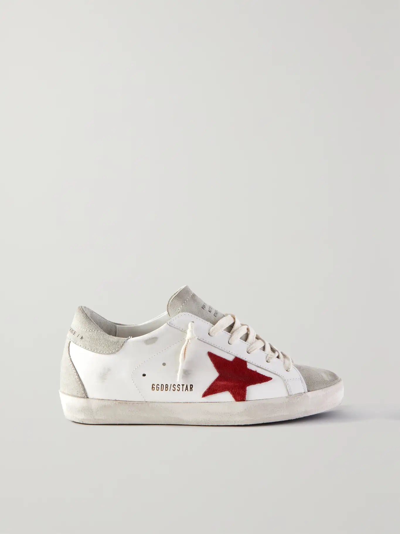 GOLDEN GOOSE Superstar distressed leather and suede sneakers