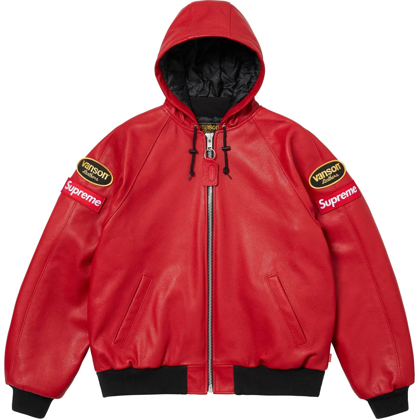 Supreme Vanson Leathers Hooded Work Jacket Red