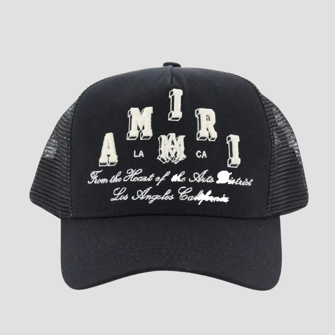 AMIRI Black Logo Embroidered Hat