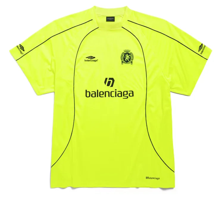 Balenciaga Men's oversized yellow Paris soccer t-shirt