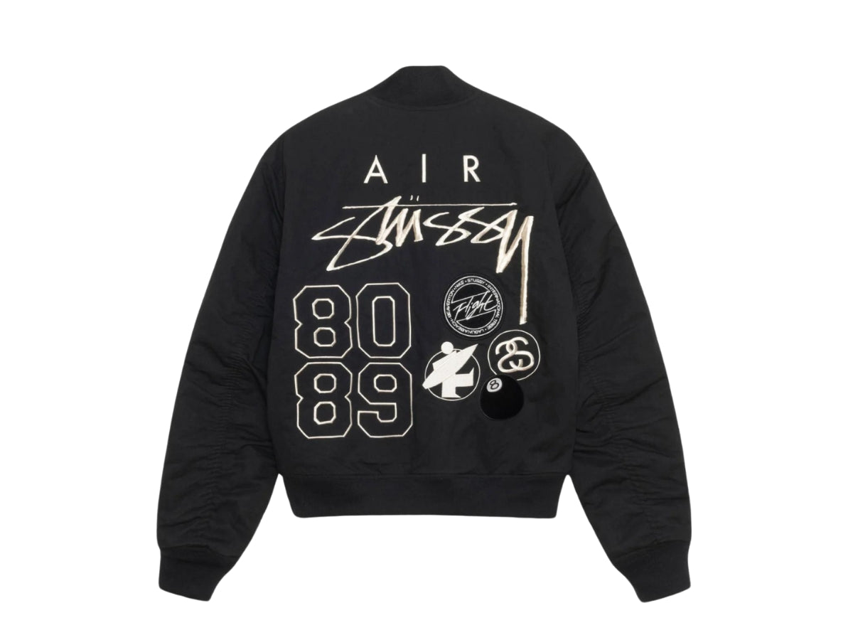 Stussy x Nike Varsity Jacket Black Sail