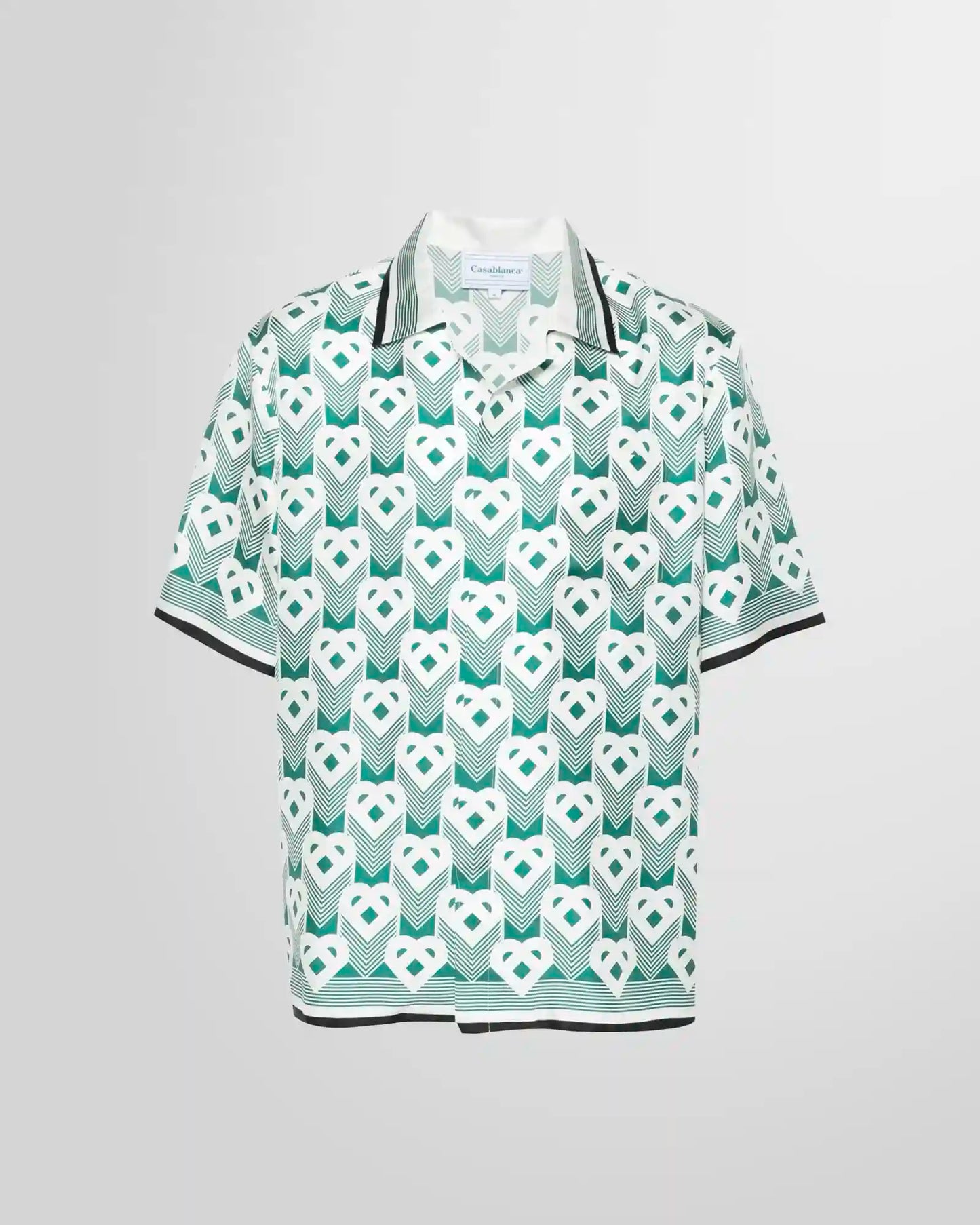 CASABLANCA Heart Monogram Sport Silk Set Shirt+Short