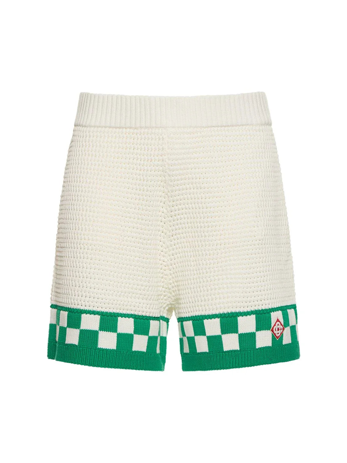 CASABLANCA Crochet-knit T Shirt & Shorts White Green