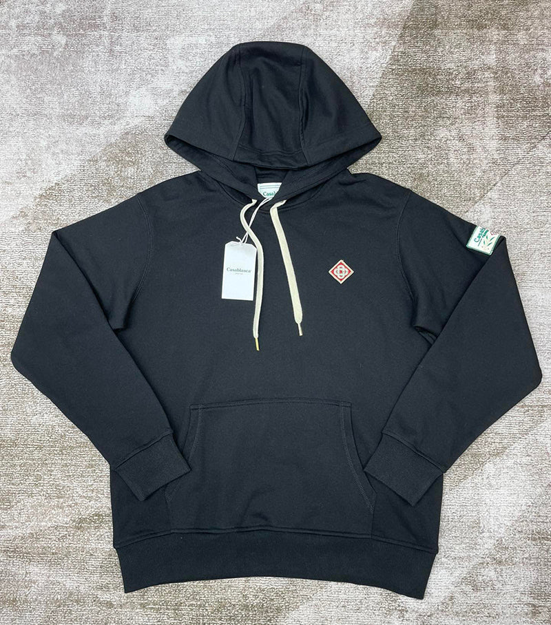 Casablanca Embroidered CC Patch Hoodie Black