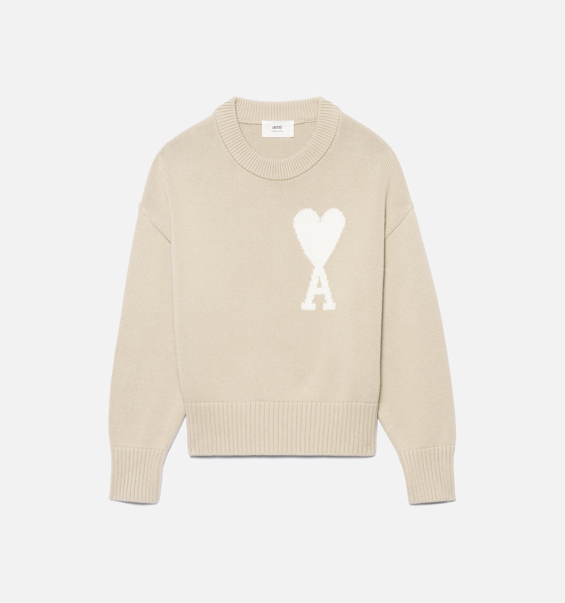Ami De Coeur Crewneck Sweater Beige - Main Image