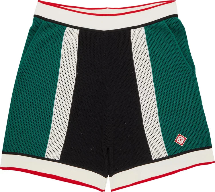 CASABLANCA Striped Mesh Set Shirt+Short Green/White