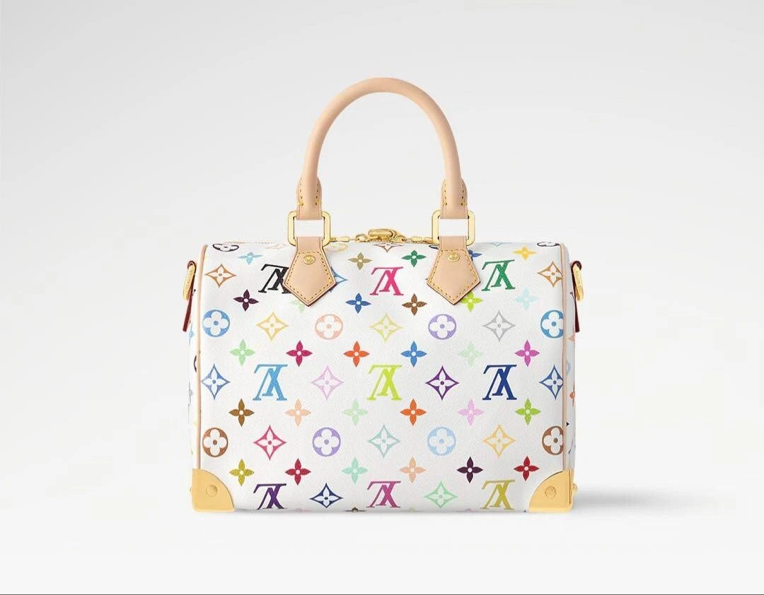 Louis Vuitton x Takashi Murakami Speedy Bandouliere White