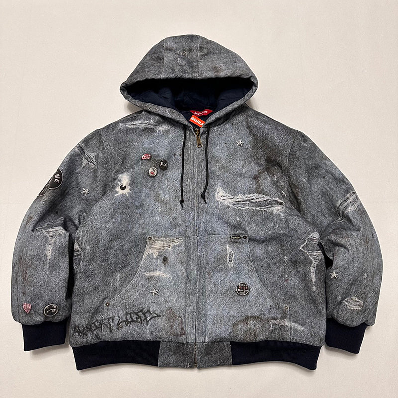 Supreme HJR Trompe L'oeil Hooded Work Jacket Blue