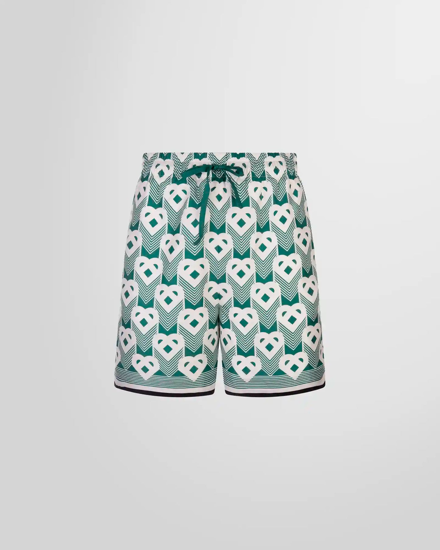 CASABLANCA Heart Monogram Sport Silk Set Shirt+Short
