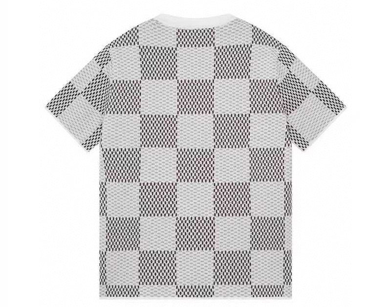 Louis Vuitton Damier Knitted Short-Sleeved Crewneck White Black