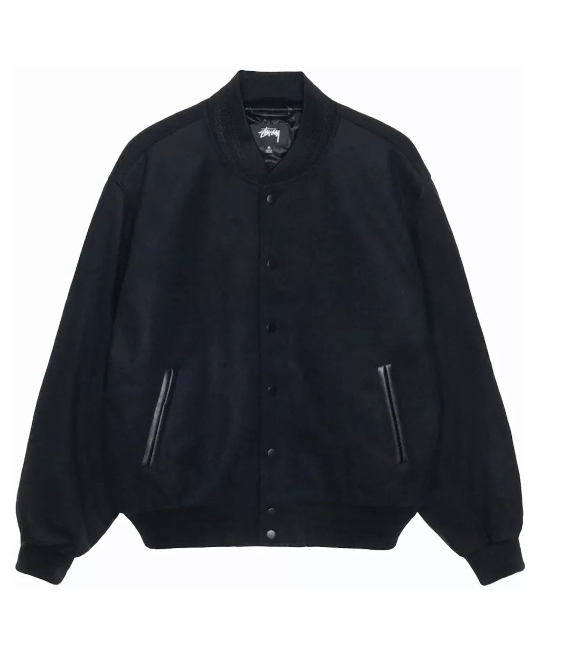 Stussy Sport Melton Varsity Jacket Black