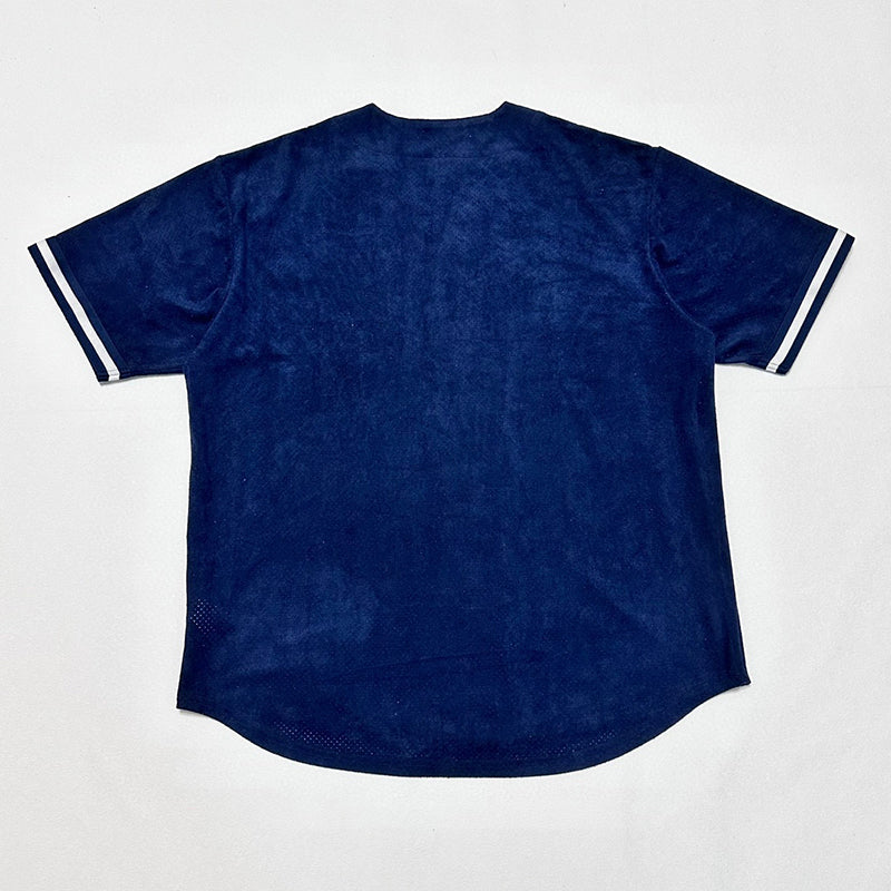 Supreme Ultrasuede Mesh Baseball Jersey Blue