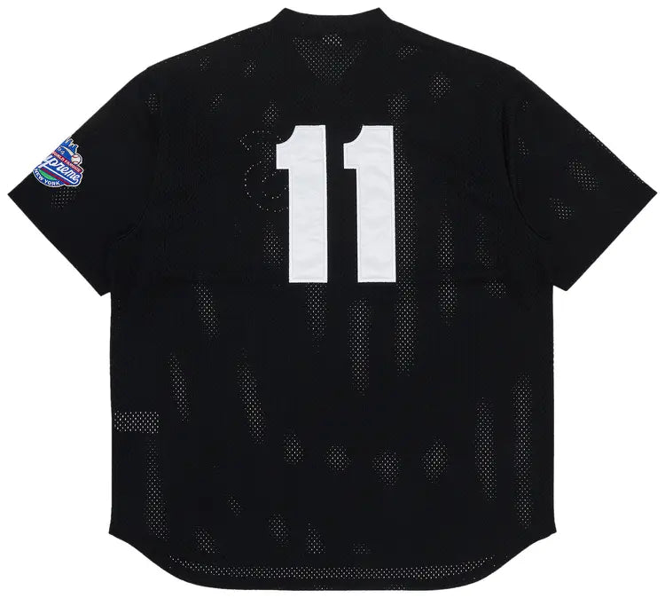 Supreme S Logo Baseball Henley Black