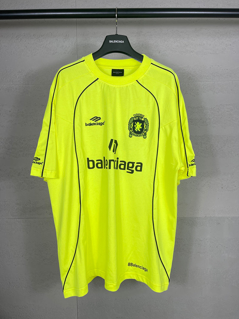 Balenciaga Men's oversized yellow Paris soccer t-shirt