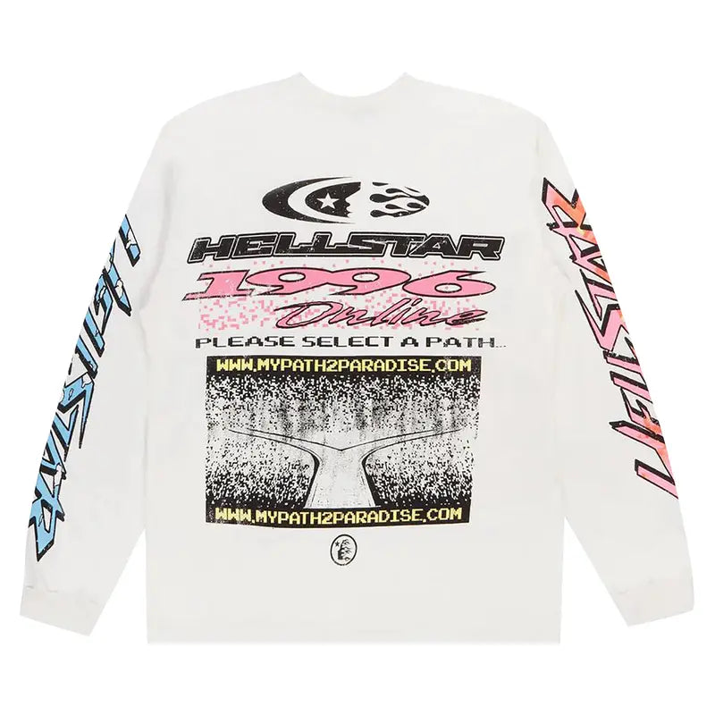 Hellstar Pixel L/S Tee White