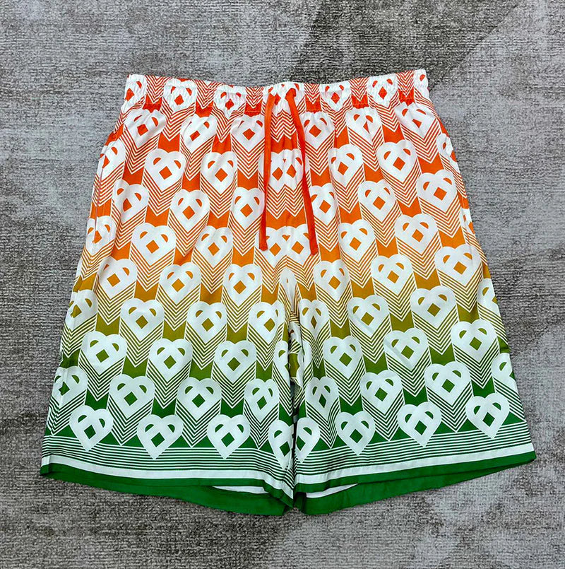 CASABLANCA Gradient Heart Monogram Sport Silk Set Shirt+Short