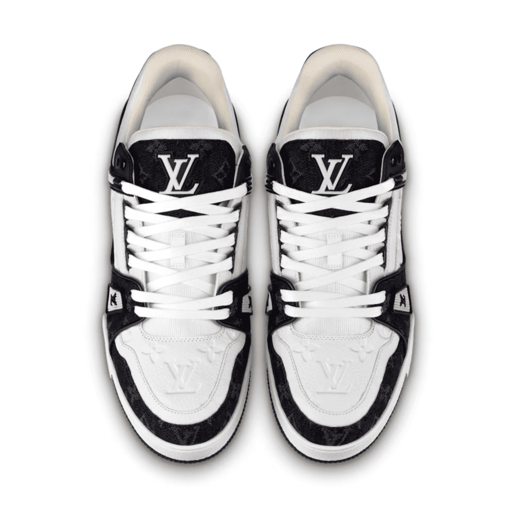 Louis Vuitton LV Trainer White Black Denim Monogram