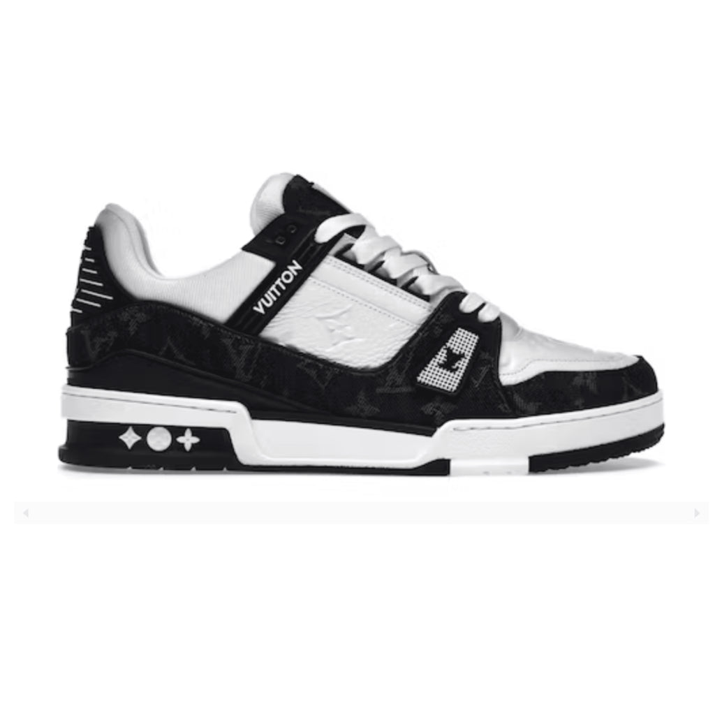 Louis Vuitton LV Trainer White Black Denim Monogram