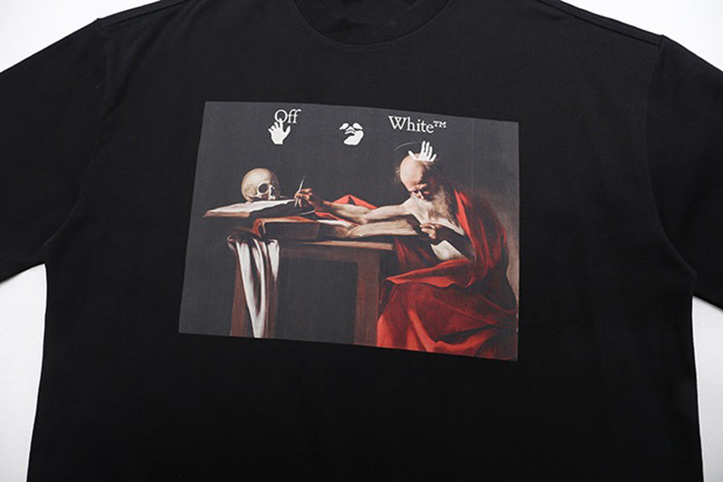 OFF-WHITE Oversized Caravaggio Saint Jerome Writing T-shirt Black