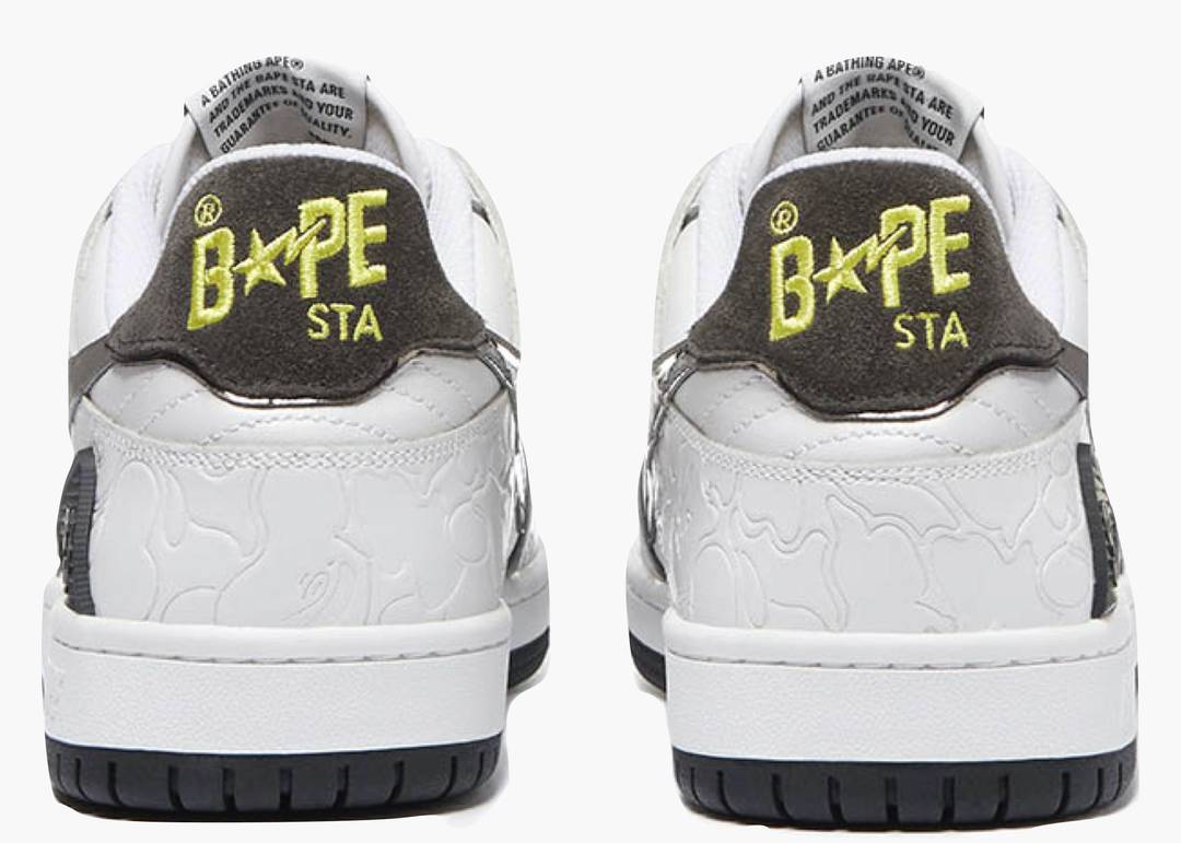 A Bathing Ape Bape SK8 Sta White Silver