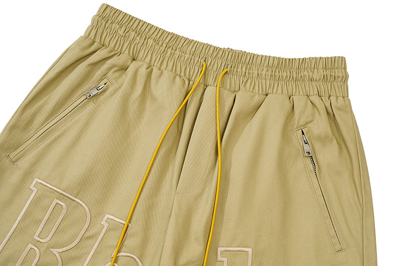 RHUDE Embroidered Twill Logo Short Beige