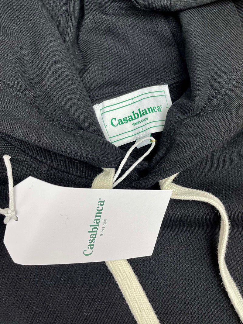 Casablanca Embroidered CC Patch Hoodie Black