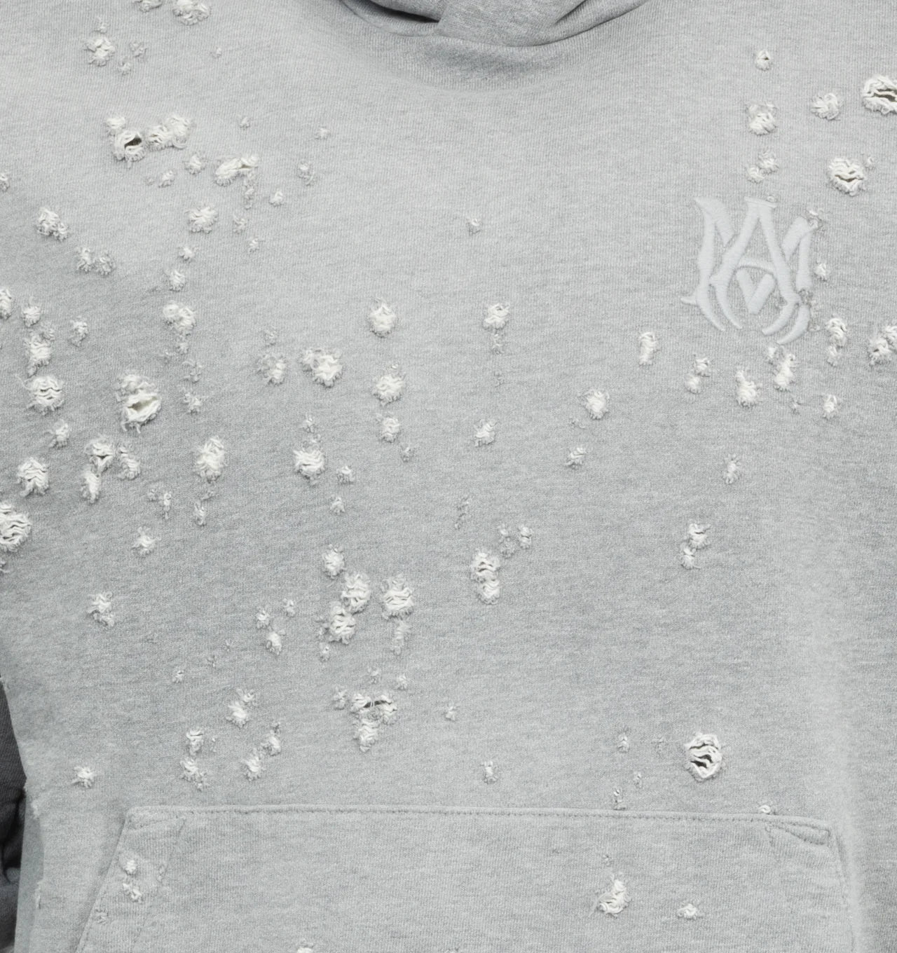 AMIRI MA Shotgun Embroidered Hoodie Grey