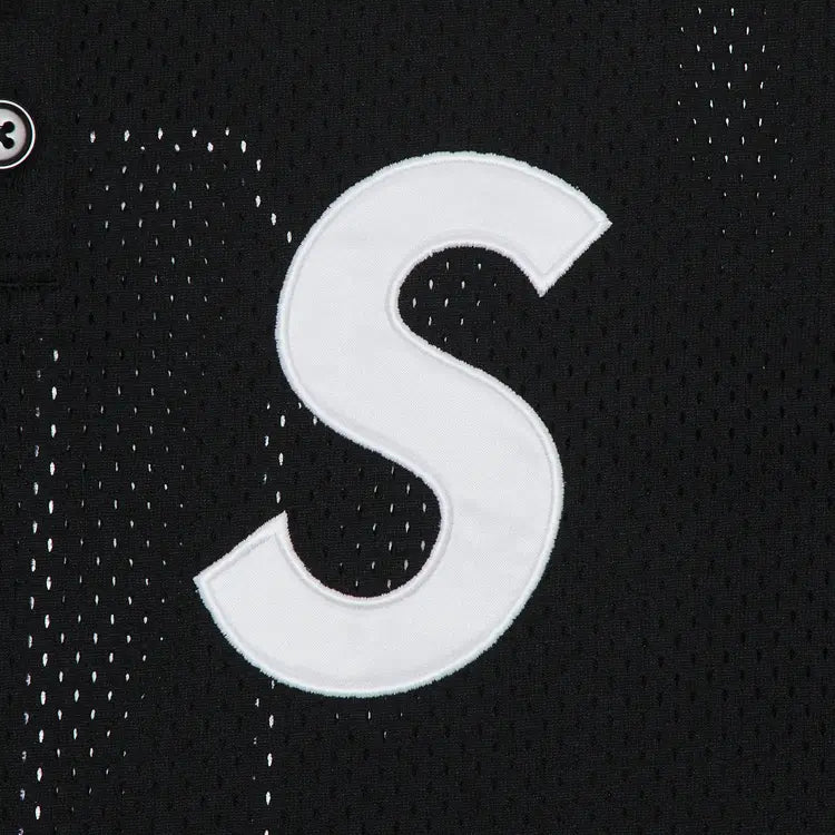 Supreme S Logo Baseball Henley Black