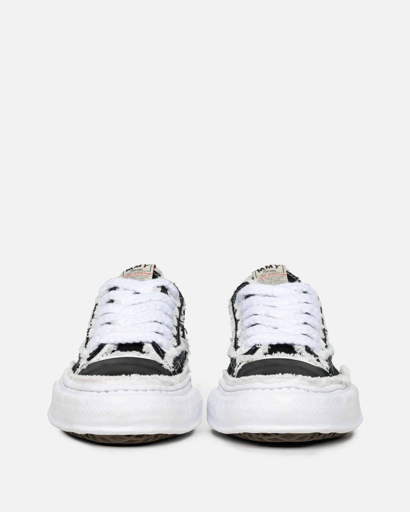 Maison Mihara Yasuhiro Peterson Overhanging Canvas Low Top in Black