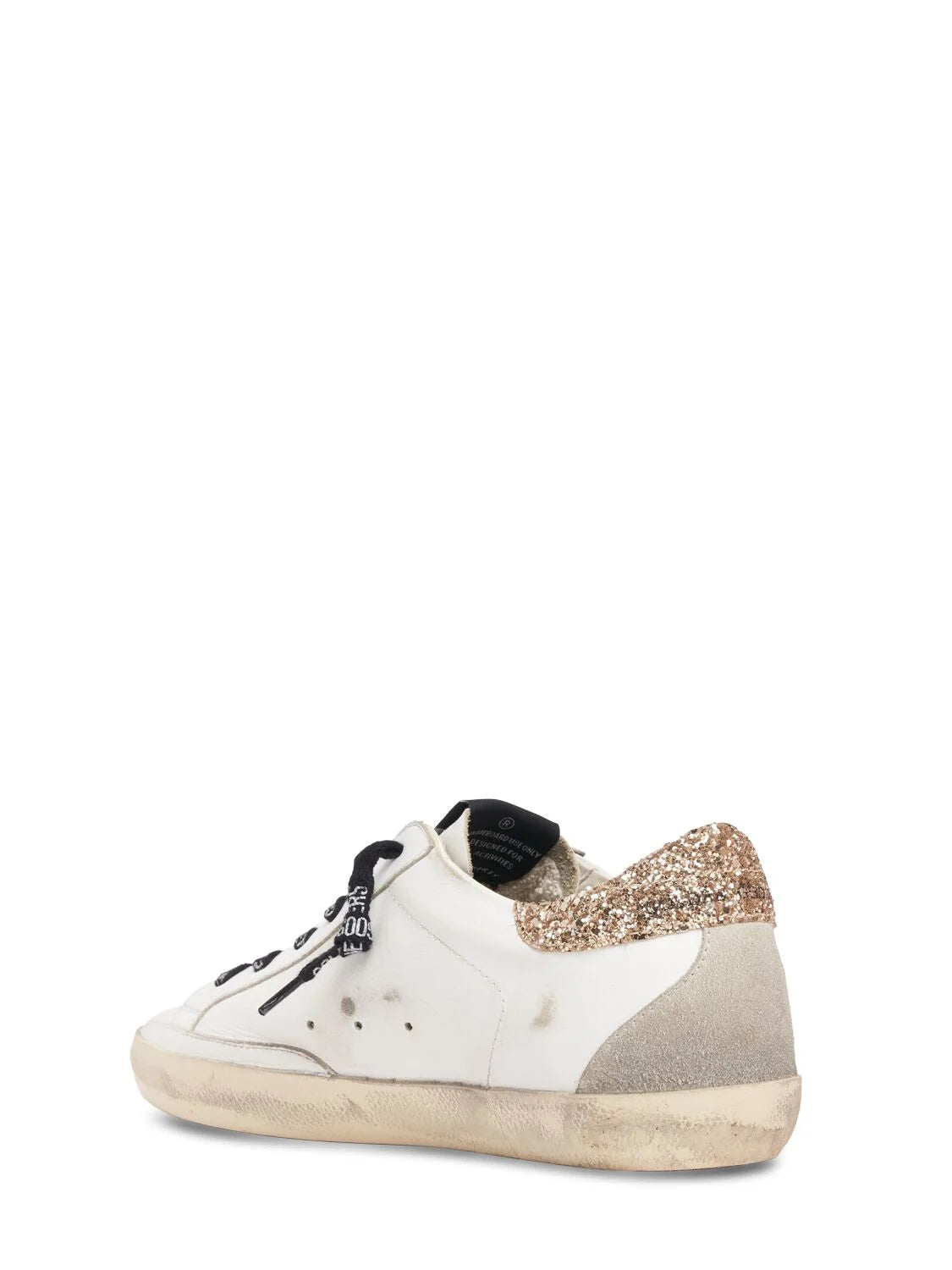 GOLDEN GOOSE Super-Star White leather with glitter heel tab