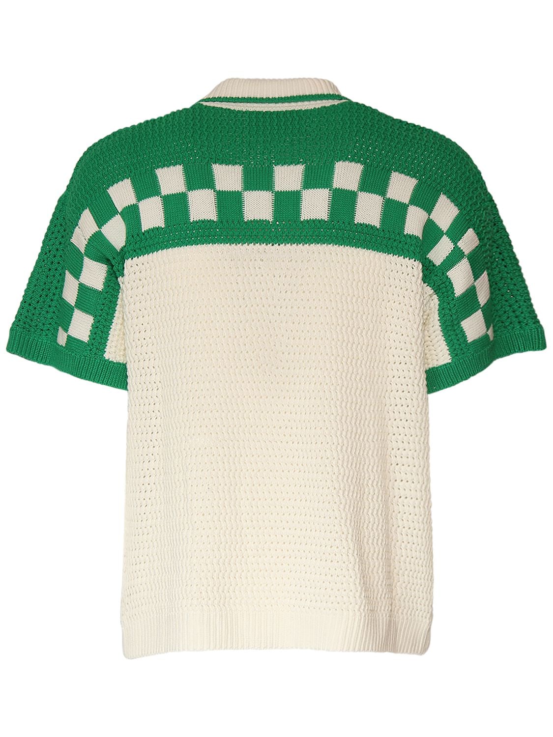CASABLANCA Crochet-knit T Shirt & Shorts White Green
