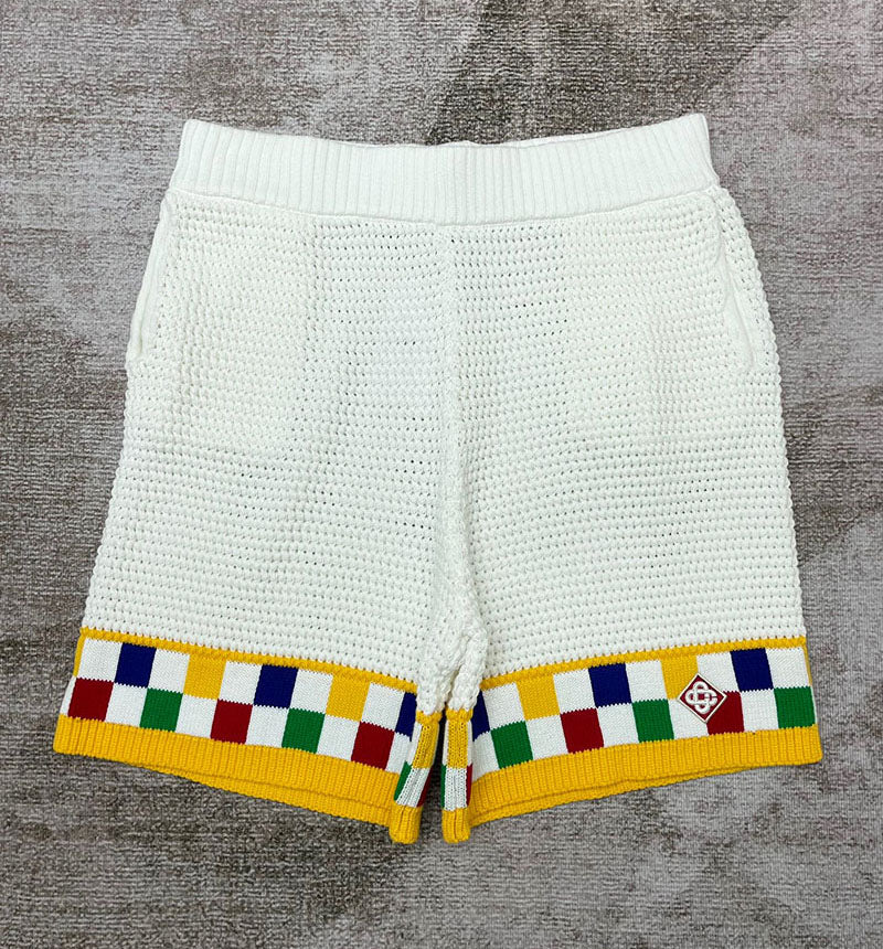 CASABLANCA Faux Crochet Set Shirt+Short White/Yellow