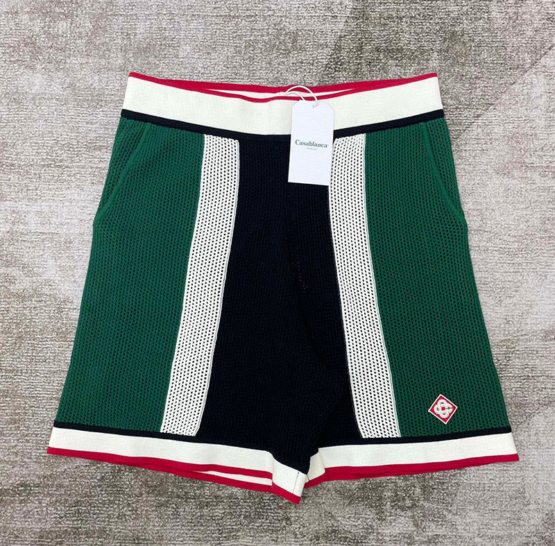 CASABLANCA Striped Mesh Set Shirt+Short Green/White