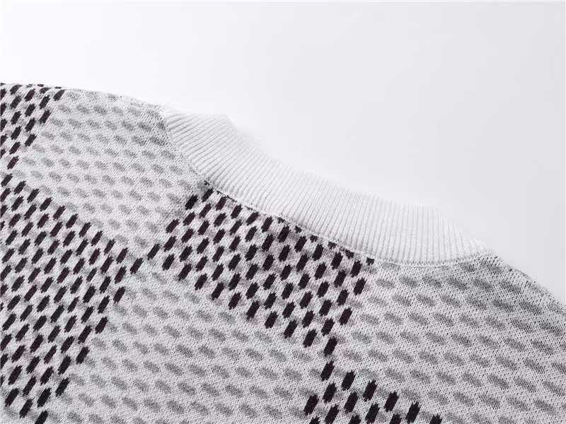 Louis Vuitton Damier Knitted Short-Sleeved Crewneck White Black