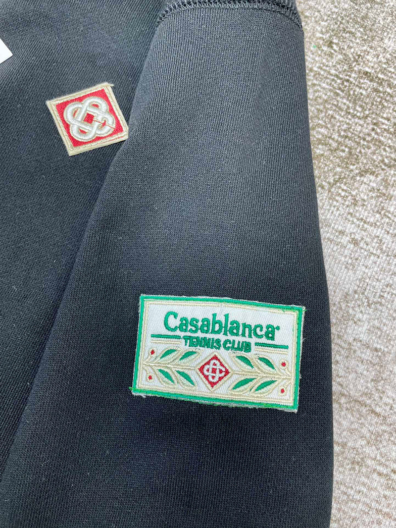 Casablanca Embroidered CC Patch Hoodie Black