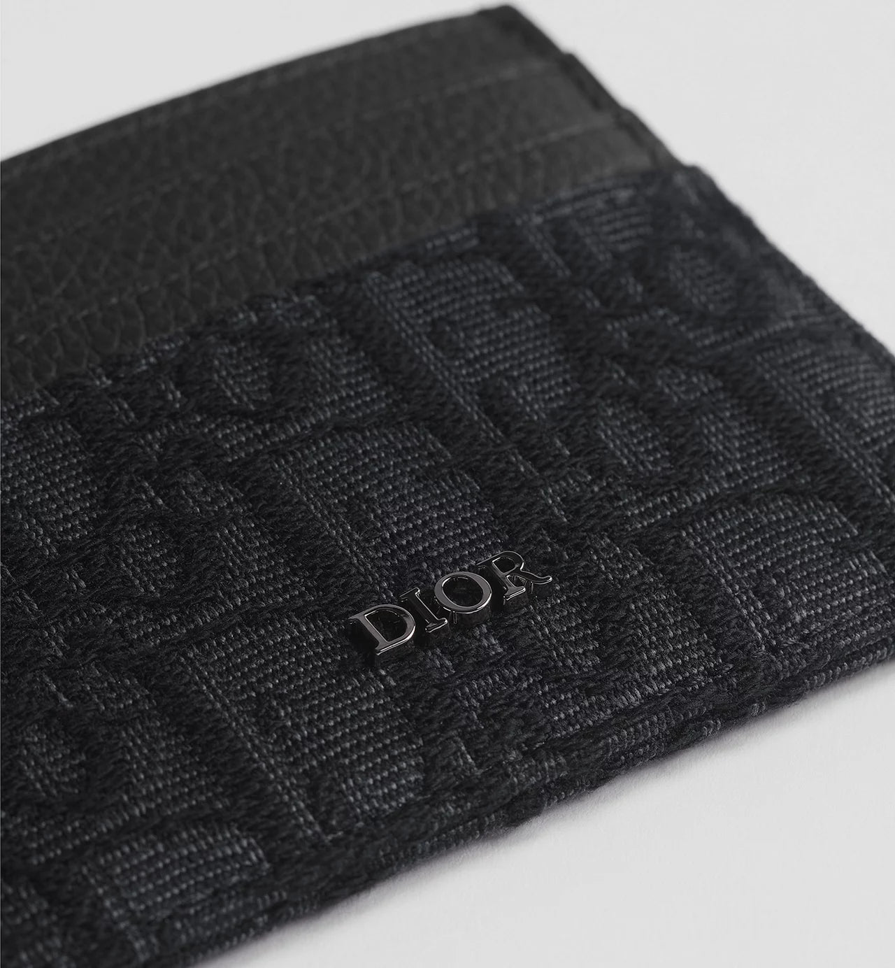 Card Holder Black Dior Oblique Jacquard with Black Grained
